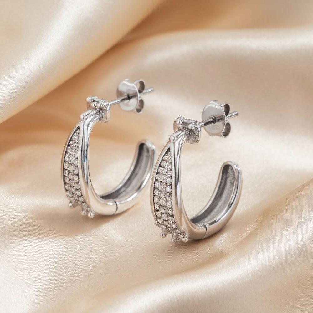 Błyszczące kolczyki okrągłe