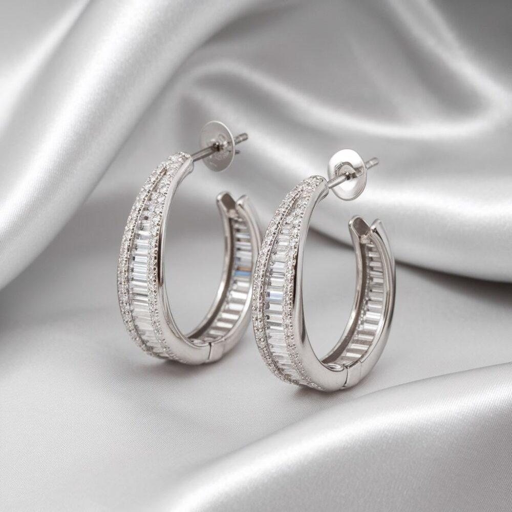 Kolczyki kółka z cyrkoniami