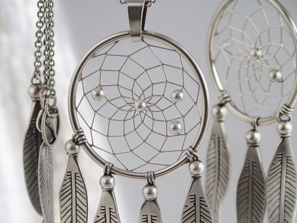 biżuteria łapacz snów stalowa