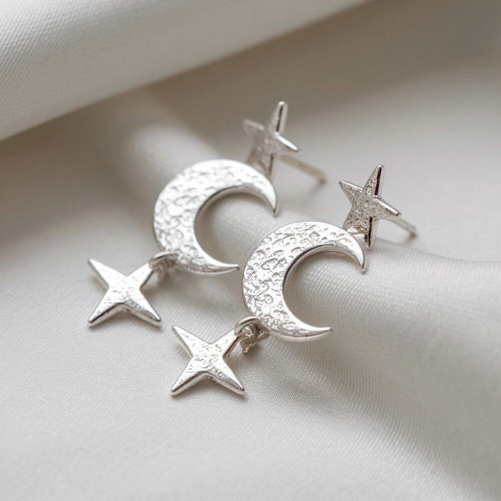 biżuteria srebrna z motywem nieba