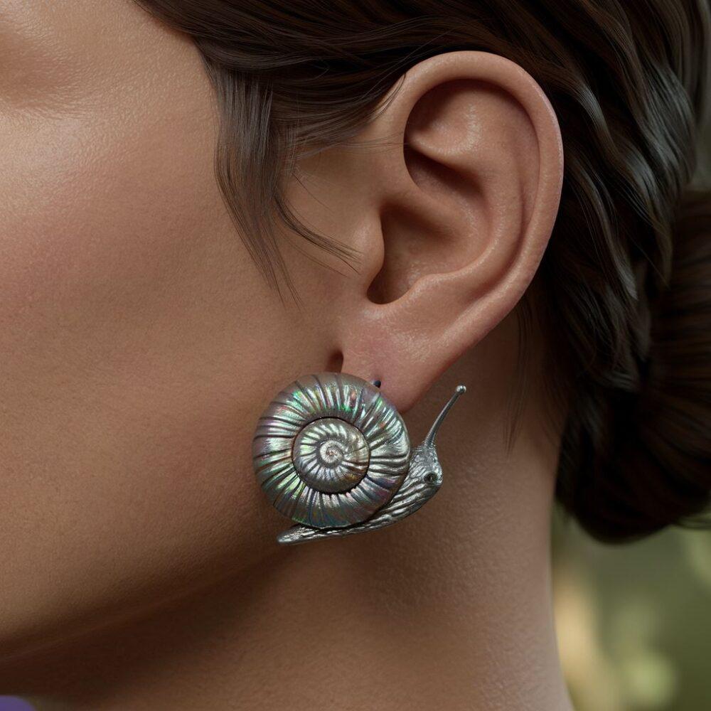 biżuteria w kształcie ślimaka