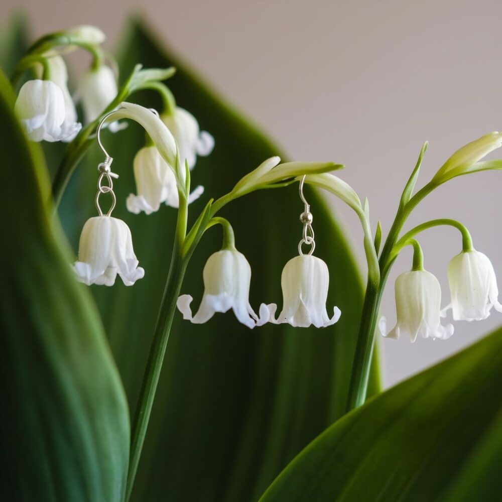 biżuteria z motywem konwalii