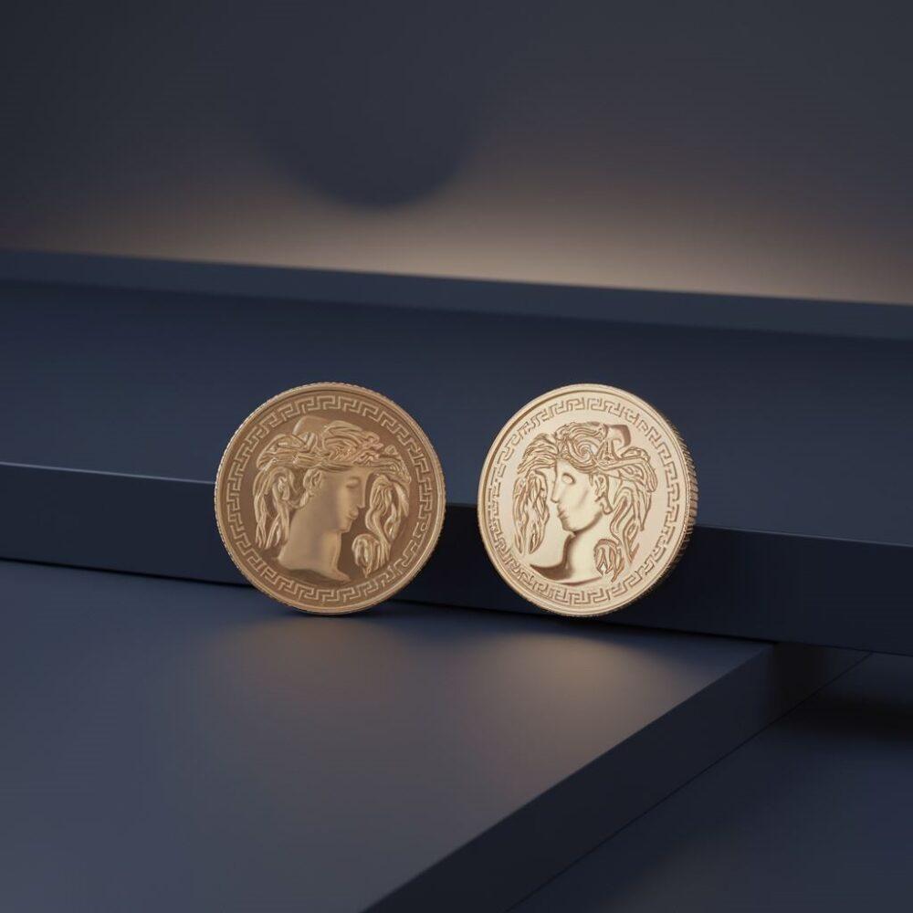 biżuteria z motywem monety