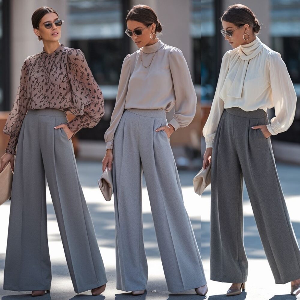 bluzka do szarych spodni