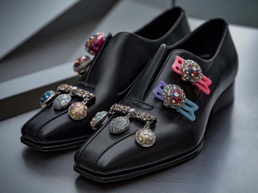błyszczące charmsy do obuwia