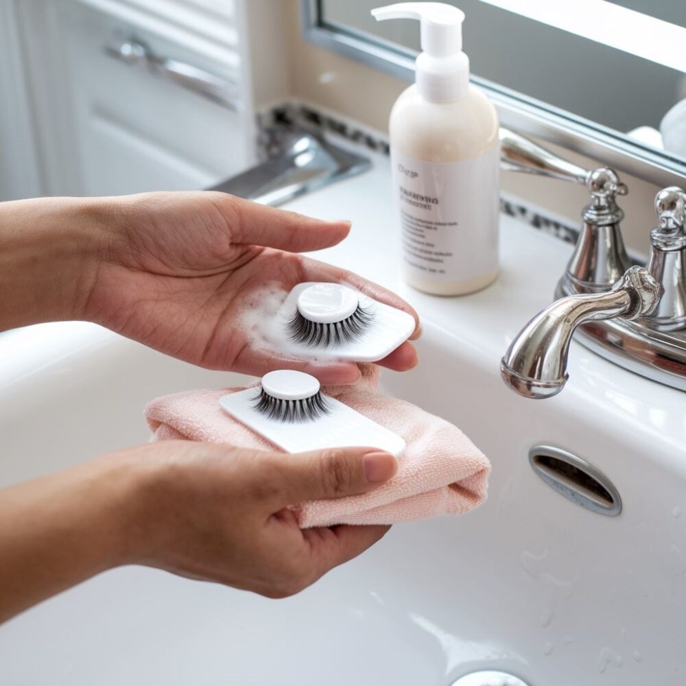 czyszczenie sztucznych rzęs