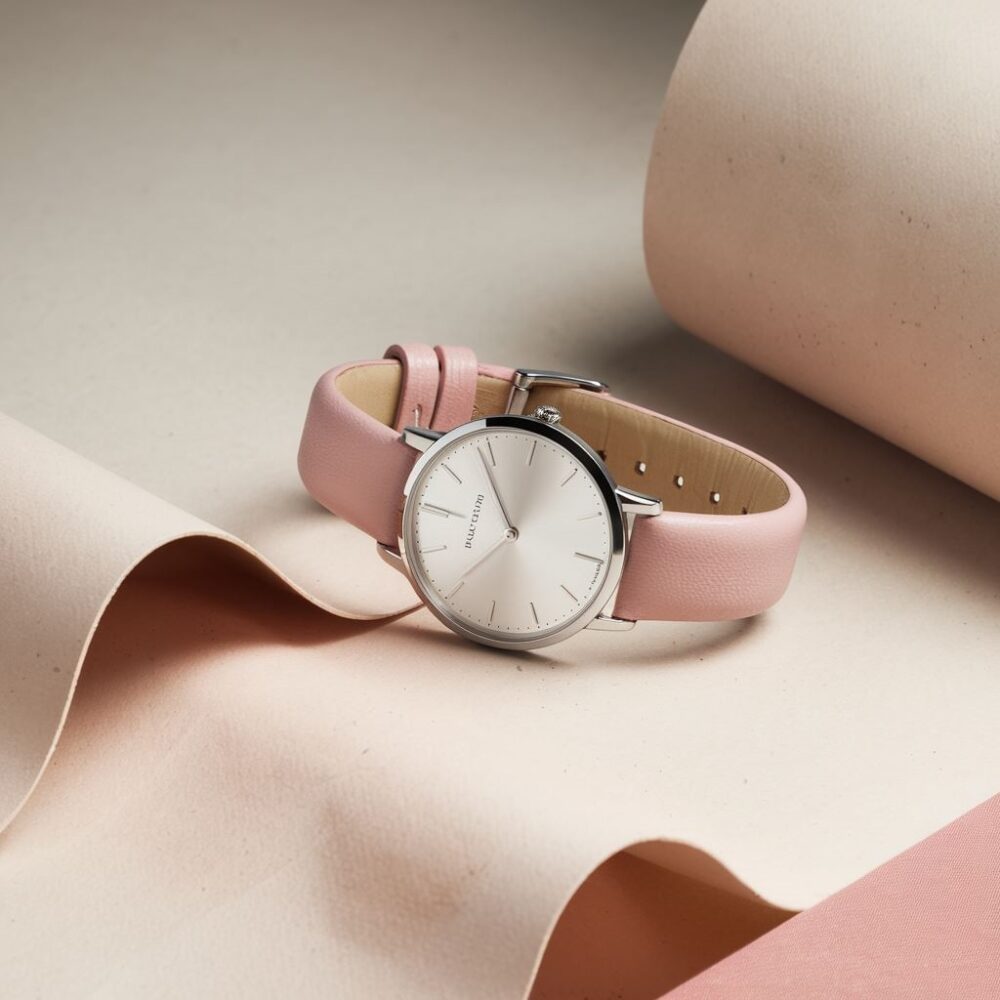 damski czasomierz różowy pasek