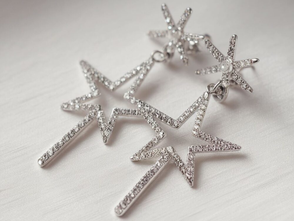 długie kolczyki gwiazdki