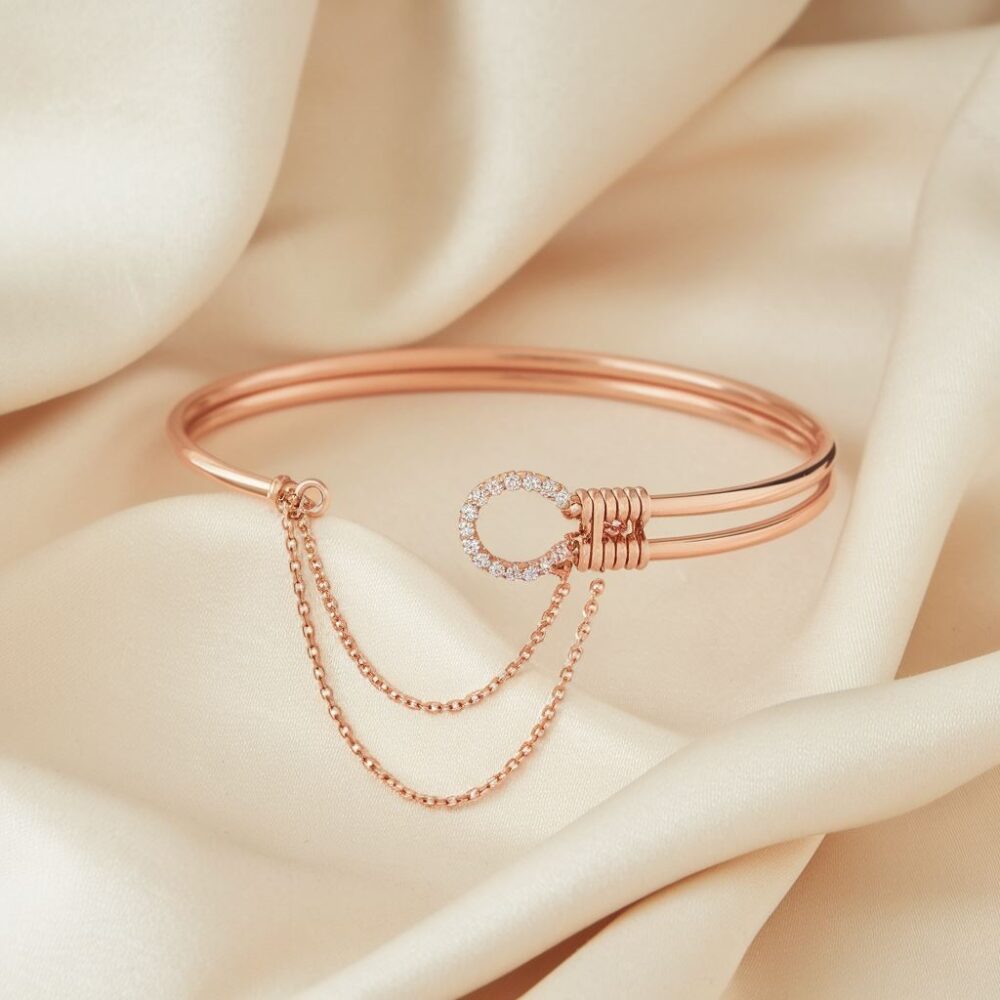 elegancka bransoletka różowe złoto