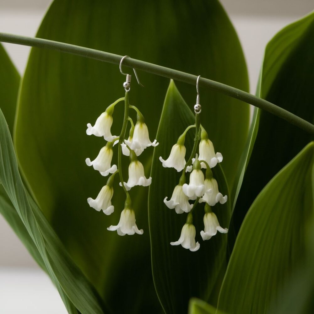 eleganckie kolczyki z konwaliami