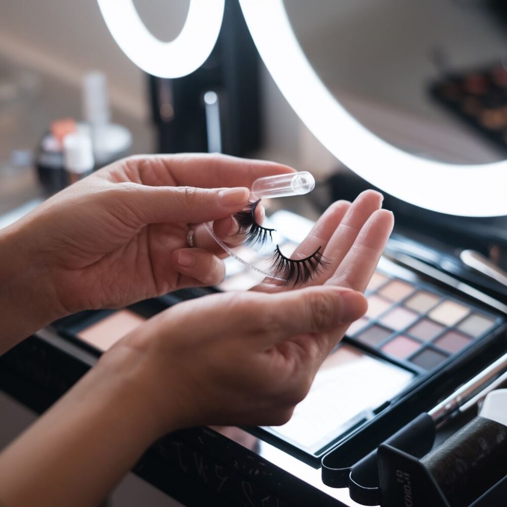 kobieta z rzęsami magnetycznymi