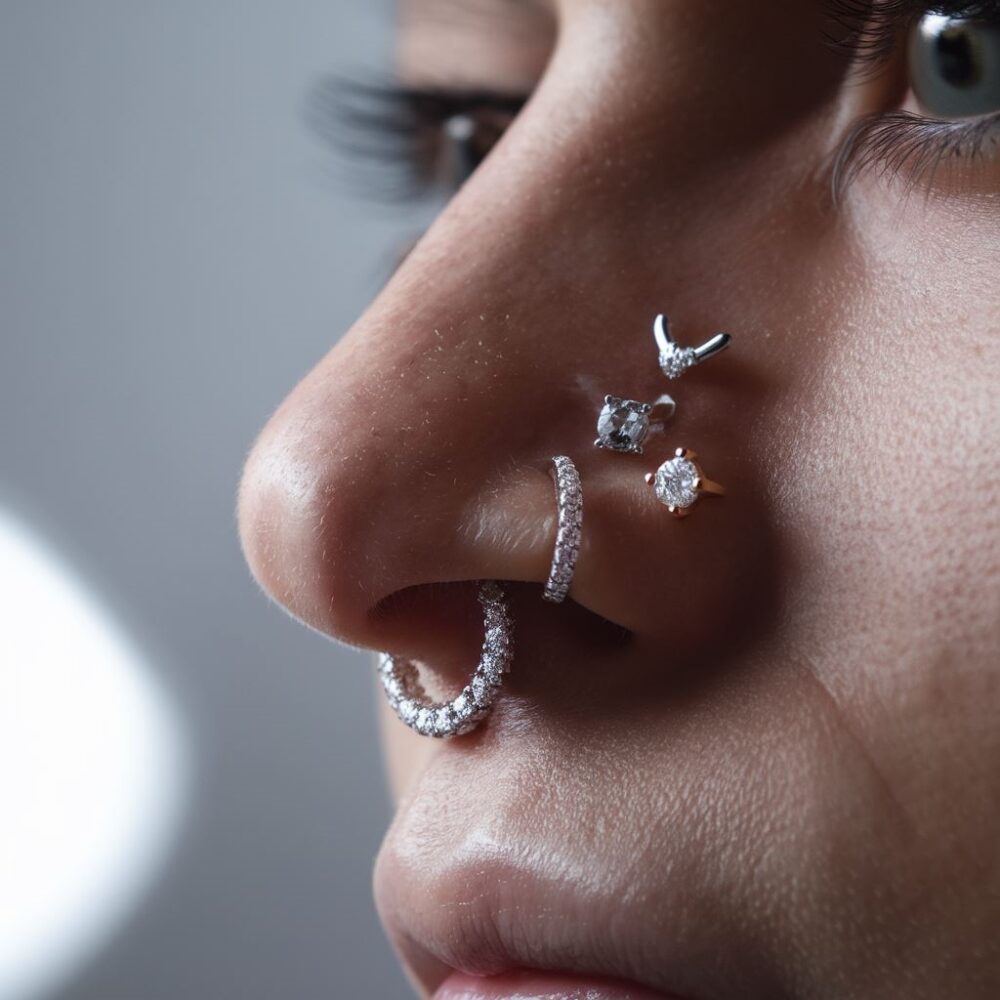 kolczyki do nosa różne rozmiary