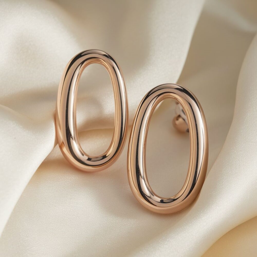 kolczyki elipsa srebrne