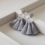 kolczyki handmade szare