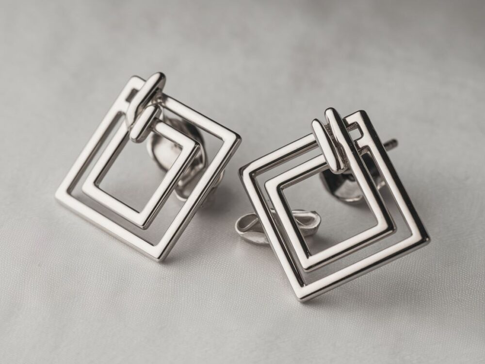 kolczyki kwadraty stal chirurgiczna