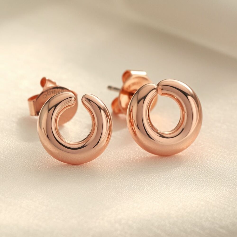 kolczyki różowe złoto