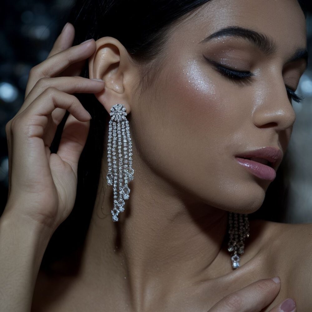 kolczyki z kryształkami