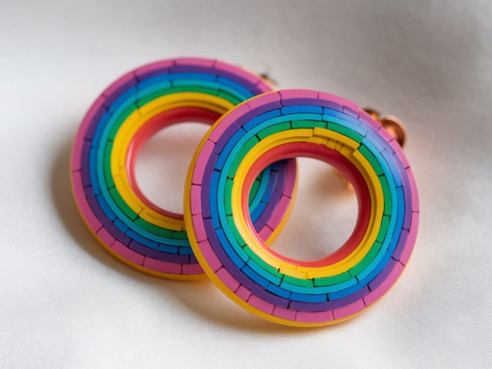 kolorowe kolczyki koła