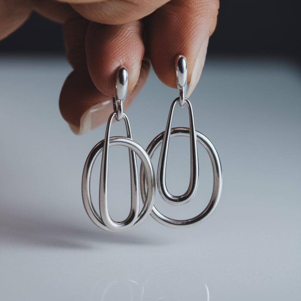 minimalistyczne kolczyki stalowe