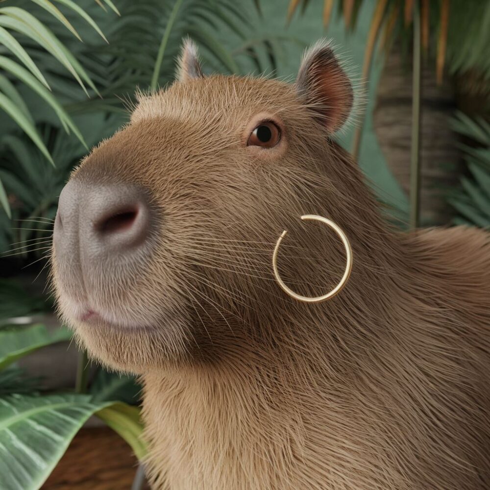modne kolczyki kapibara