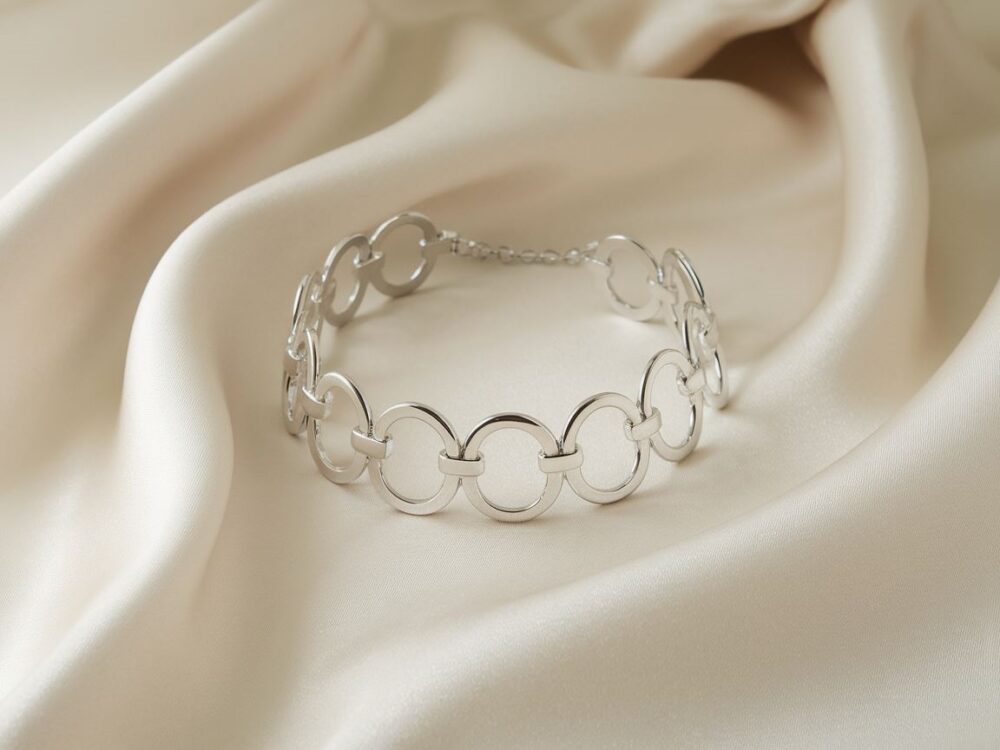 modny choker srebrny