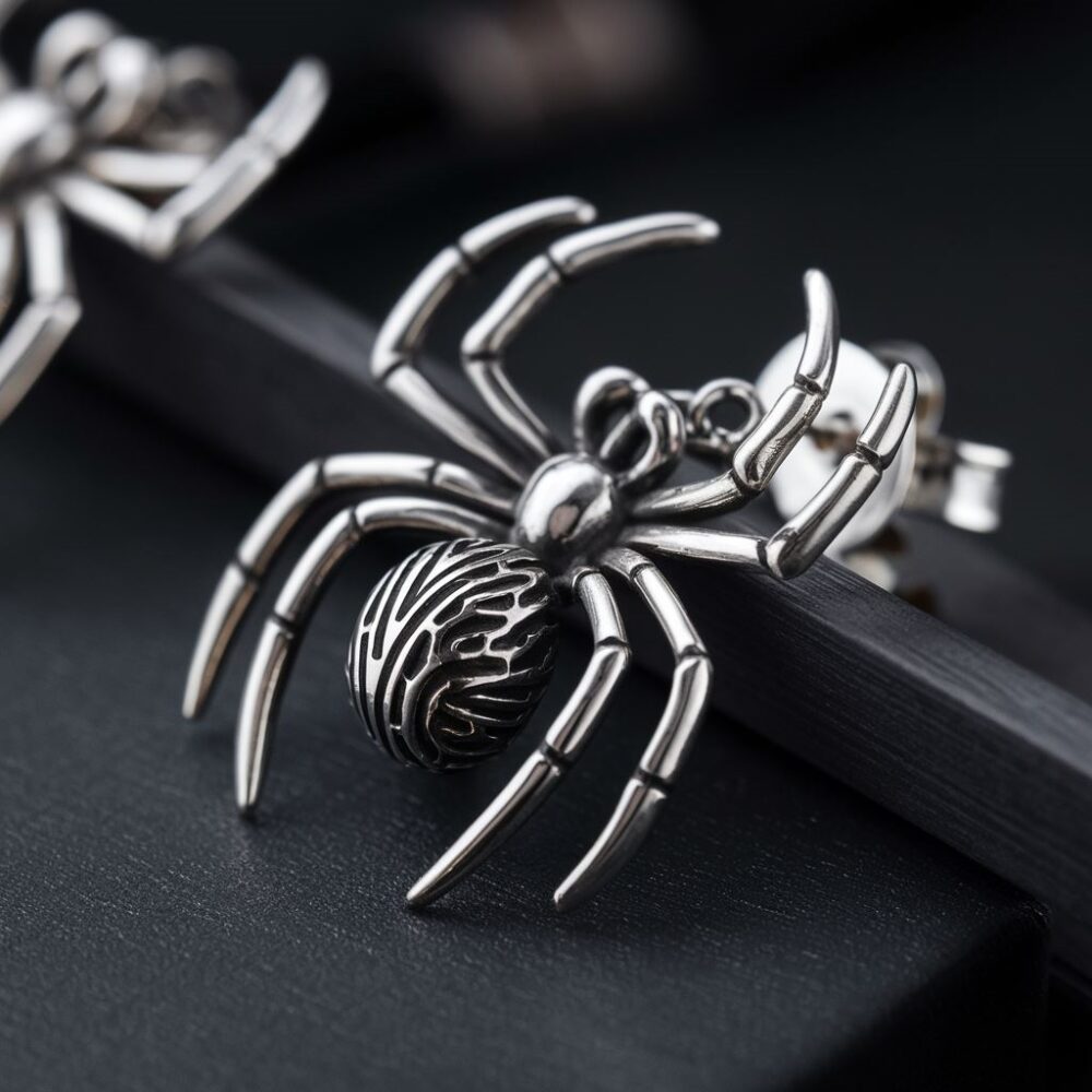 modny kolczyk pajęczy