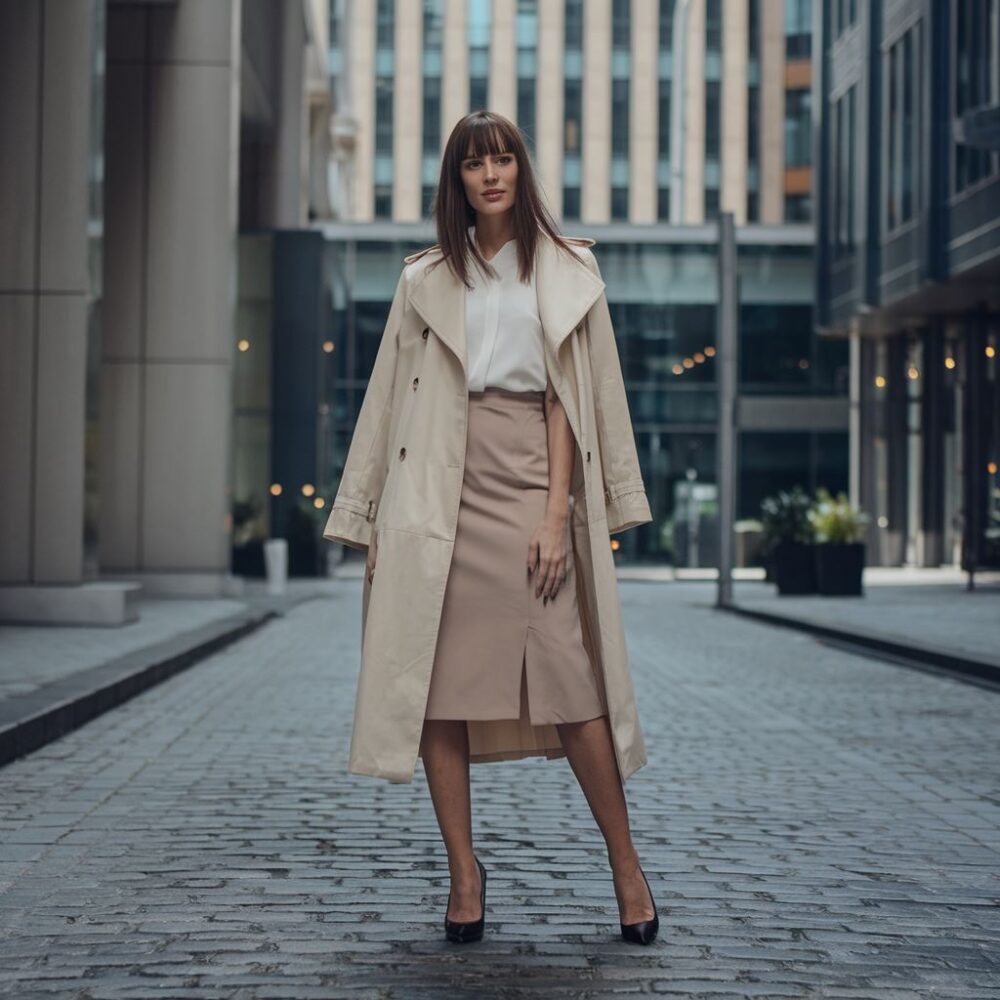 modny płaszcz miejski