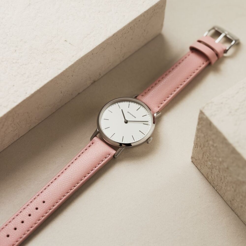 modny zegarek kobiecy różowy pasek