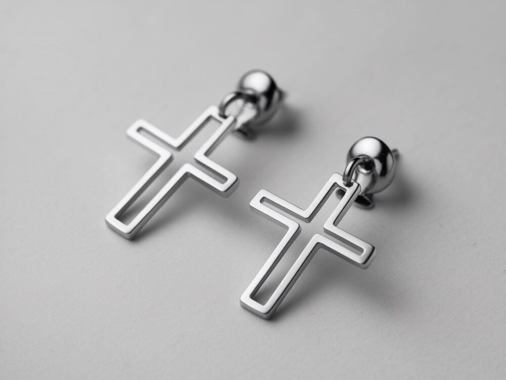 nowoczesne kolczyki krzyże