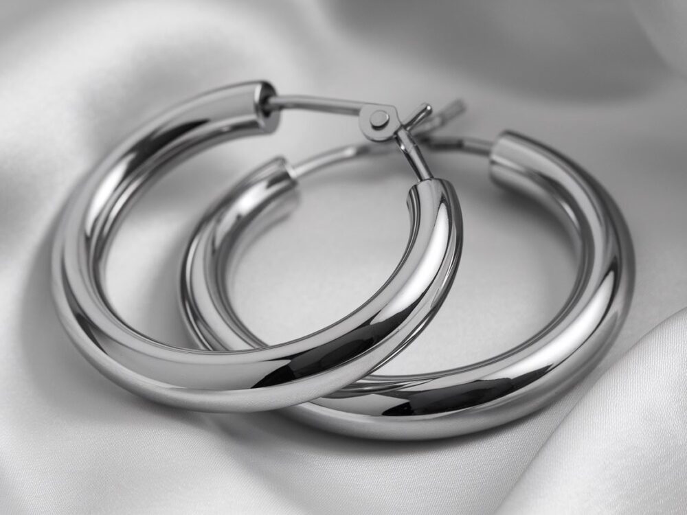 nowoczesne kolczyki srebrne