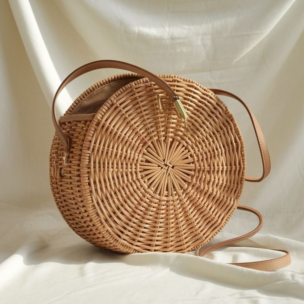okrągła torebka koszyk