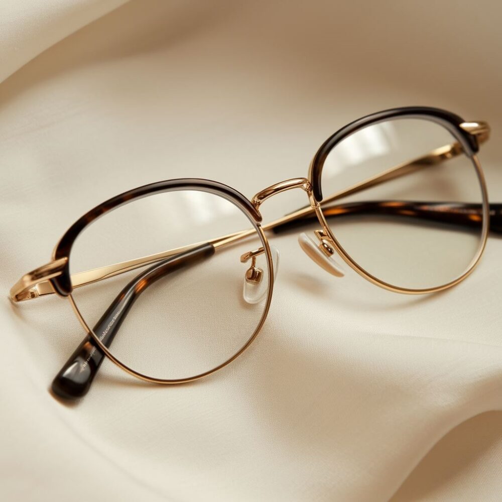 okulary złote oprawki