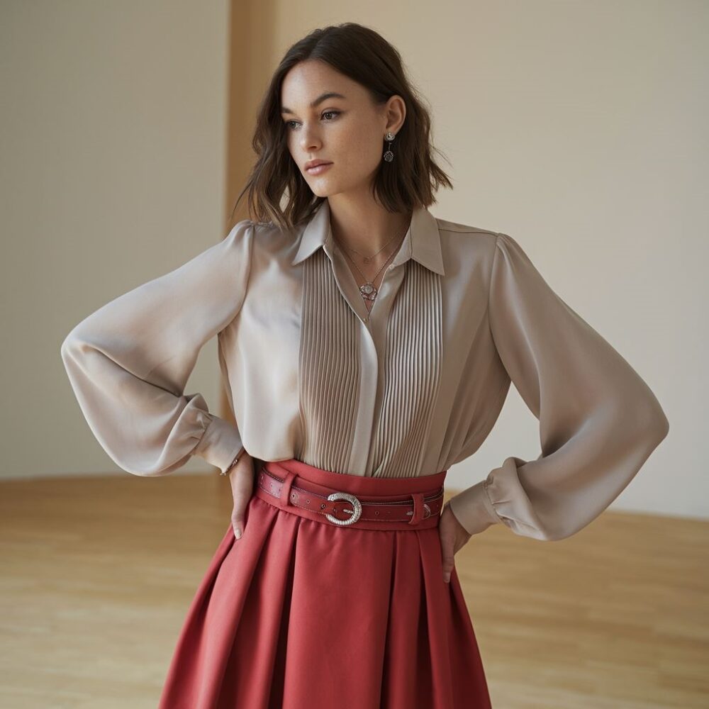 outfit z białą bluzką