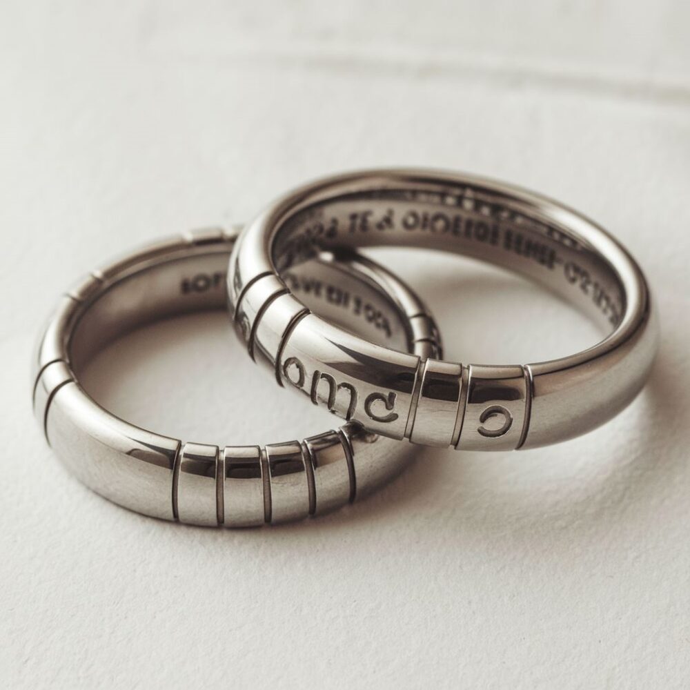 pierścionek na gumce stal chirurgiczna