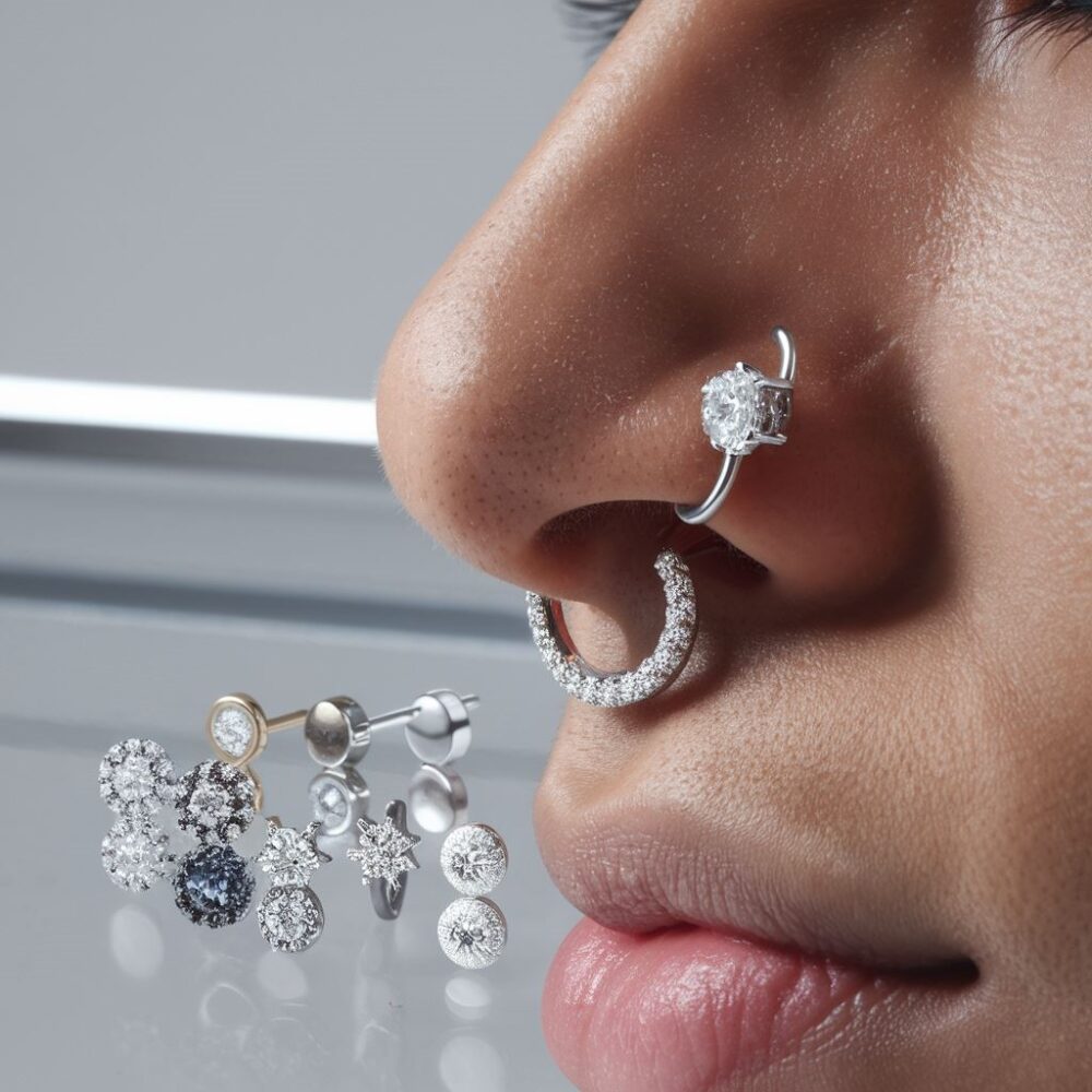 pomiar nosa do kolczyka