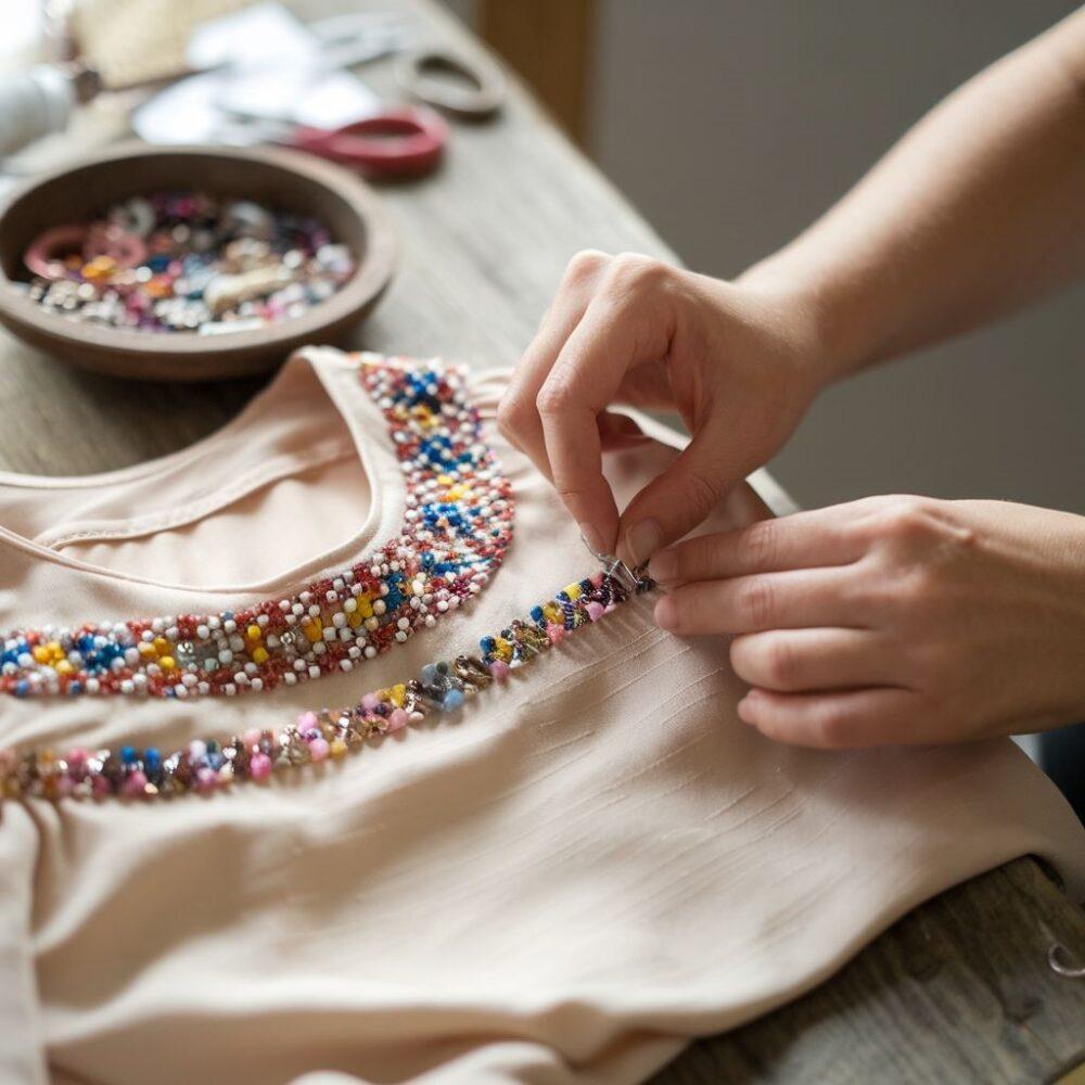ręczne dekorowanie bluzki
