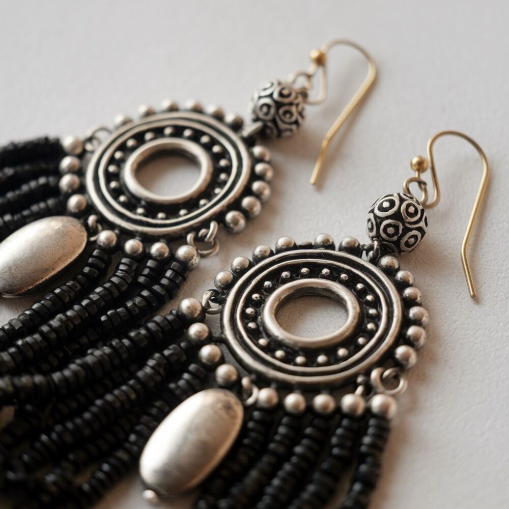 ręcznie robione kolczyki boho