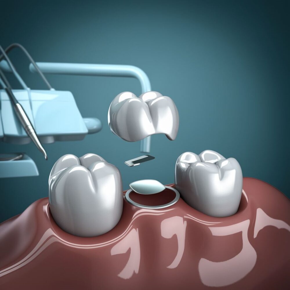 srebrna nakładka na ząb