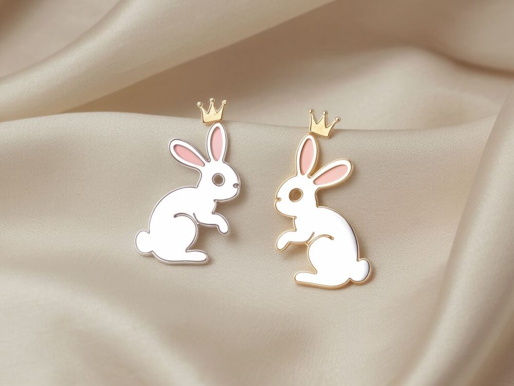srebrne kolczyki króliczki