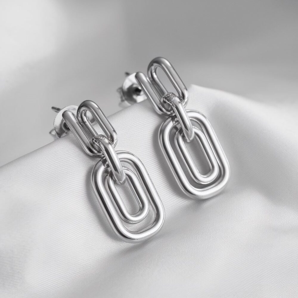 srebrne kolczyki wiszące