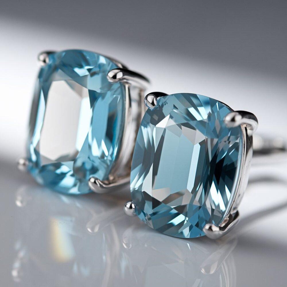 srebrne kolczyki z kamieniem