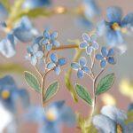 srebrne kolczyki z niezapominajką