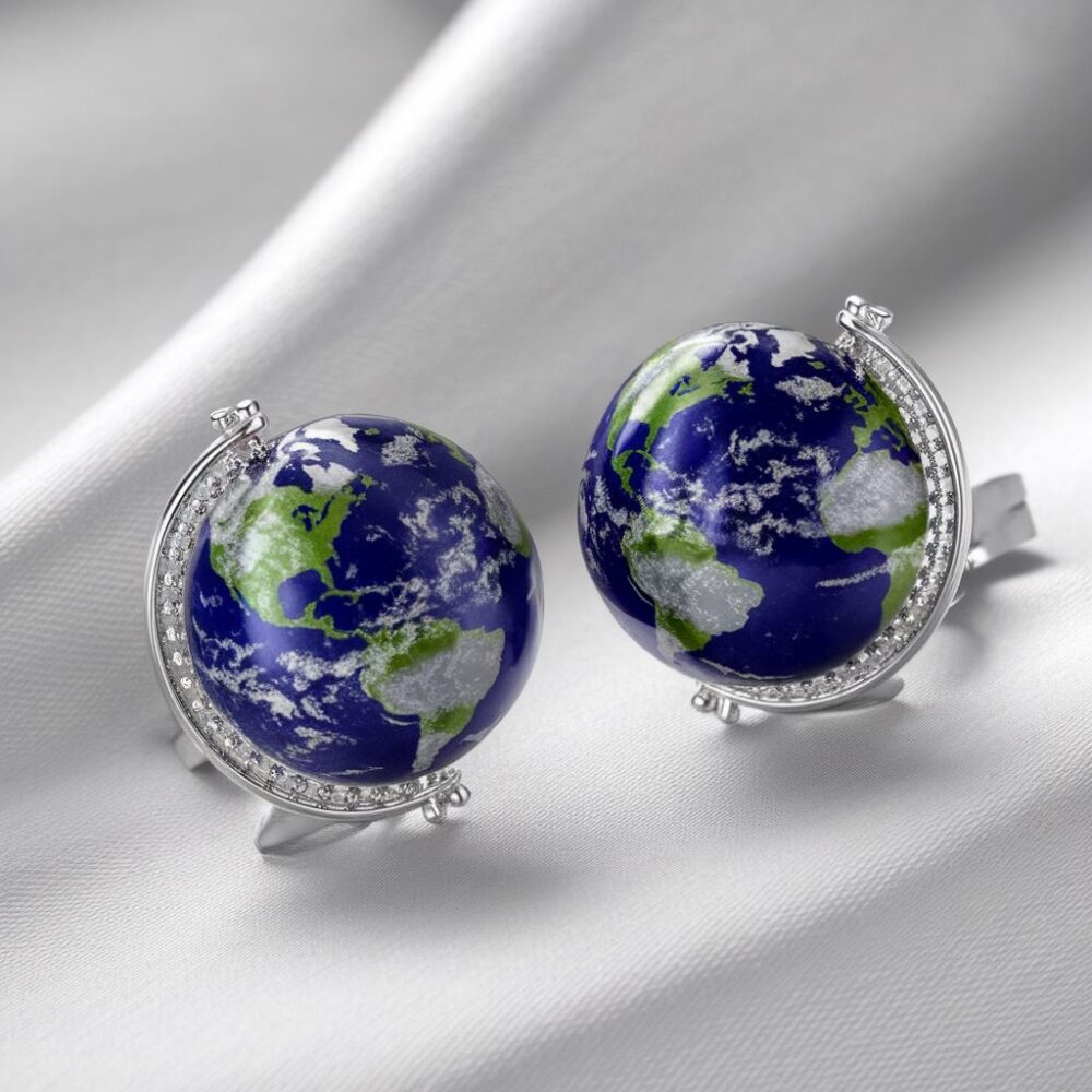 srebrne kolczyki ziemia