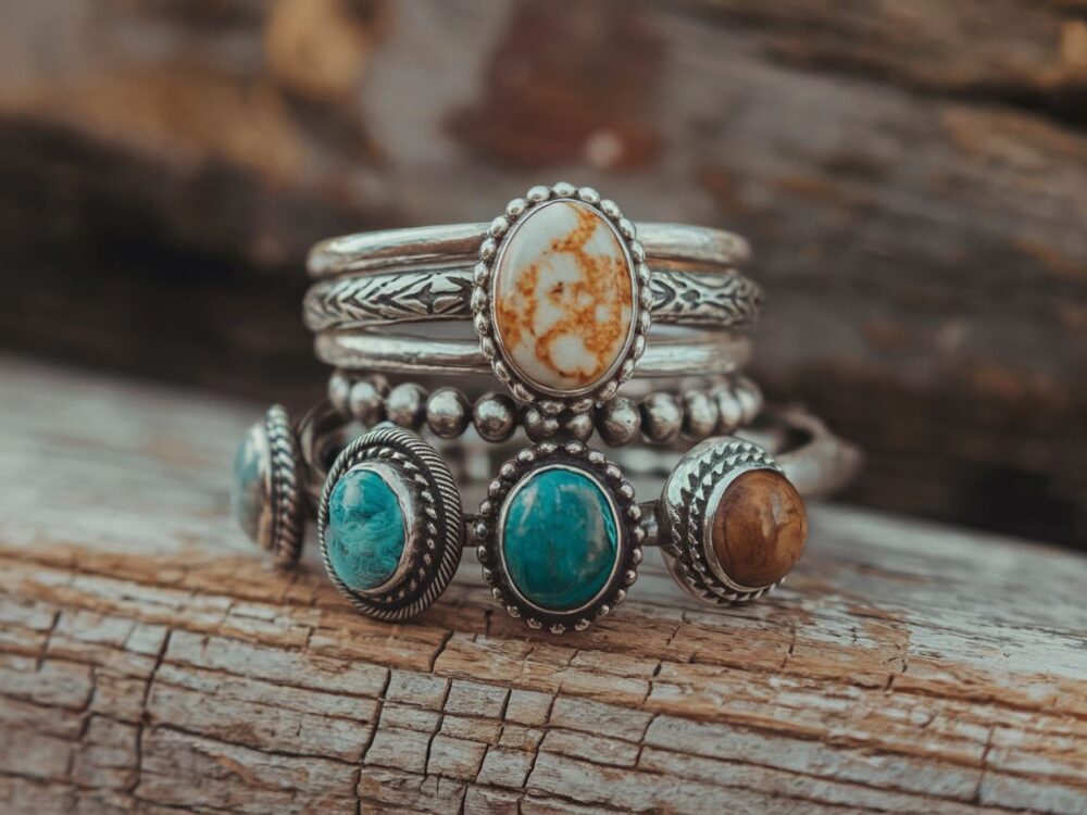 srebrny pierścionek boho