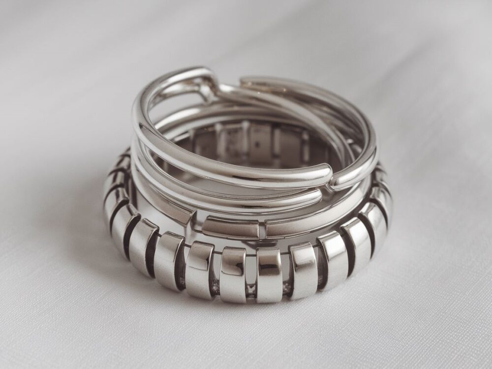 srebrny pierścionek stal chirurgiczna