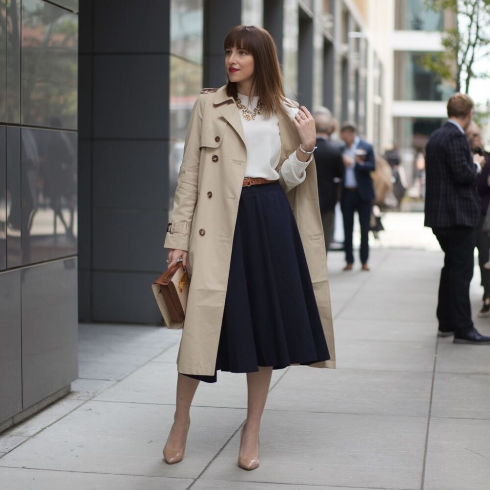 stylizacja z trenczem