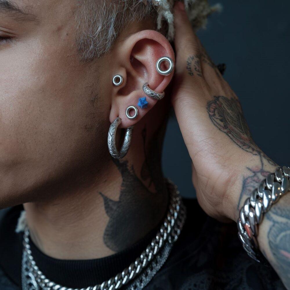 stylowe kolczyki tunel