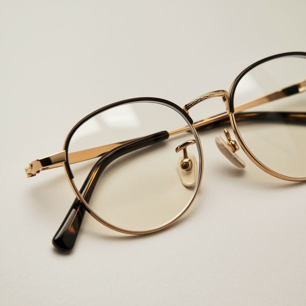 stylowe okulary złote