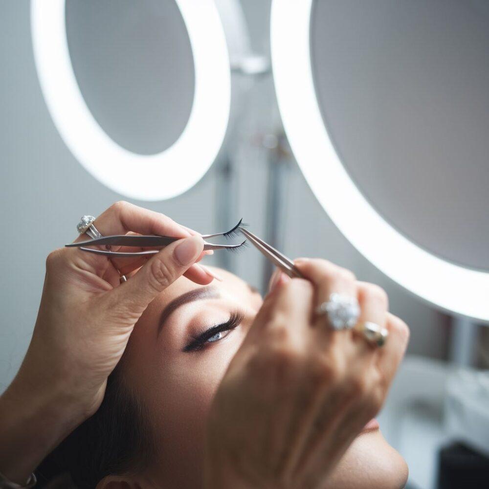 sztuczne rzęsy na oku