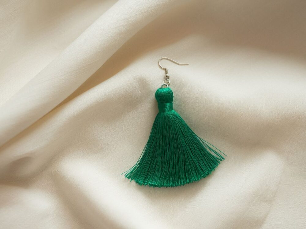 tassel earrings zielone